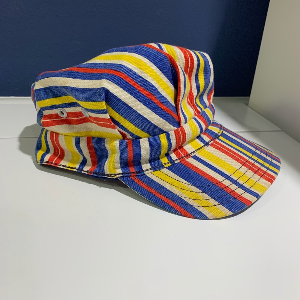 VINTAGE Striped Train Conductor Hat